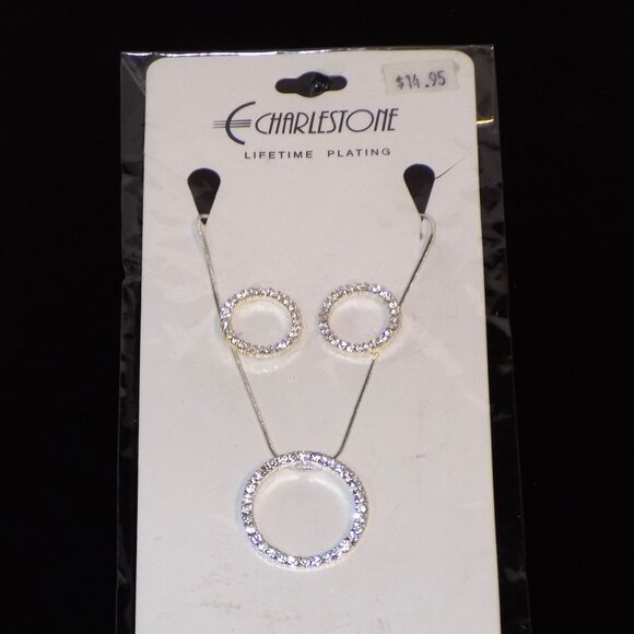 Lot of 3 New Charlestone Austrian Crystal Ring Necklaces & Earrings Bundle - Picture 5 of 6